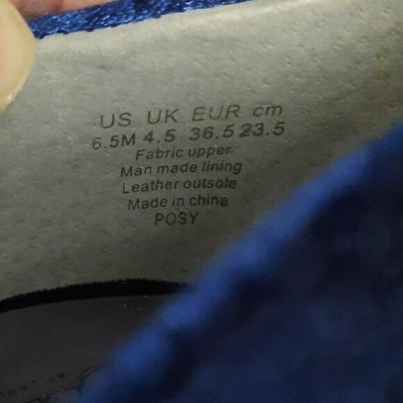 Carlos By Carlos Santana Blue Crushed Velvet 4 Inch Stiletto Heel Pumps Size 6.5 - Picture 10 of 11